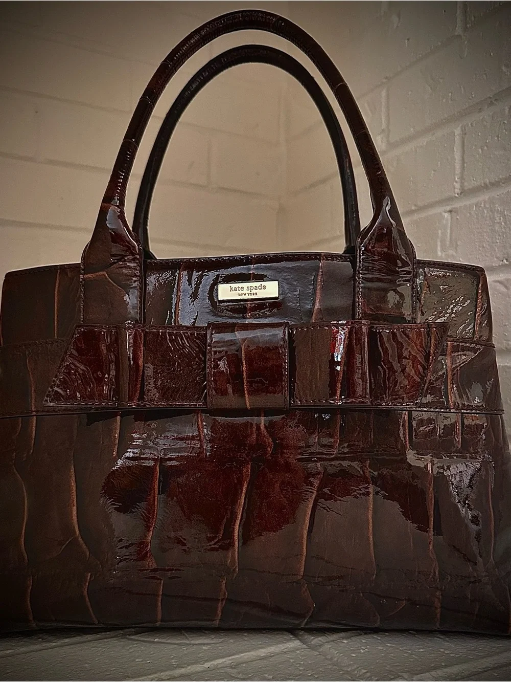 kate spade patent croc